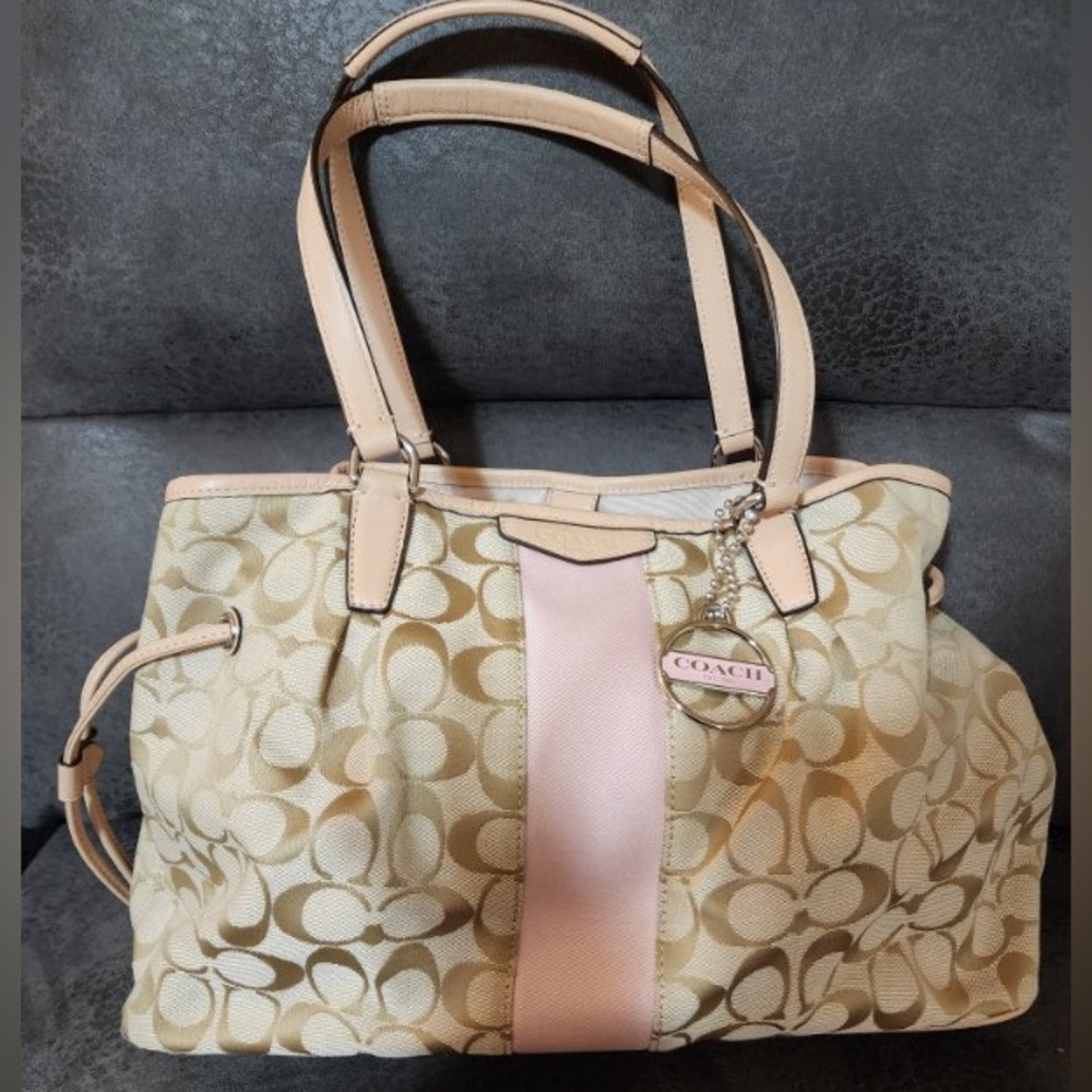 Coach Purse- Tan and Pink